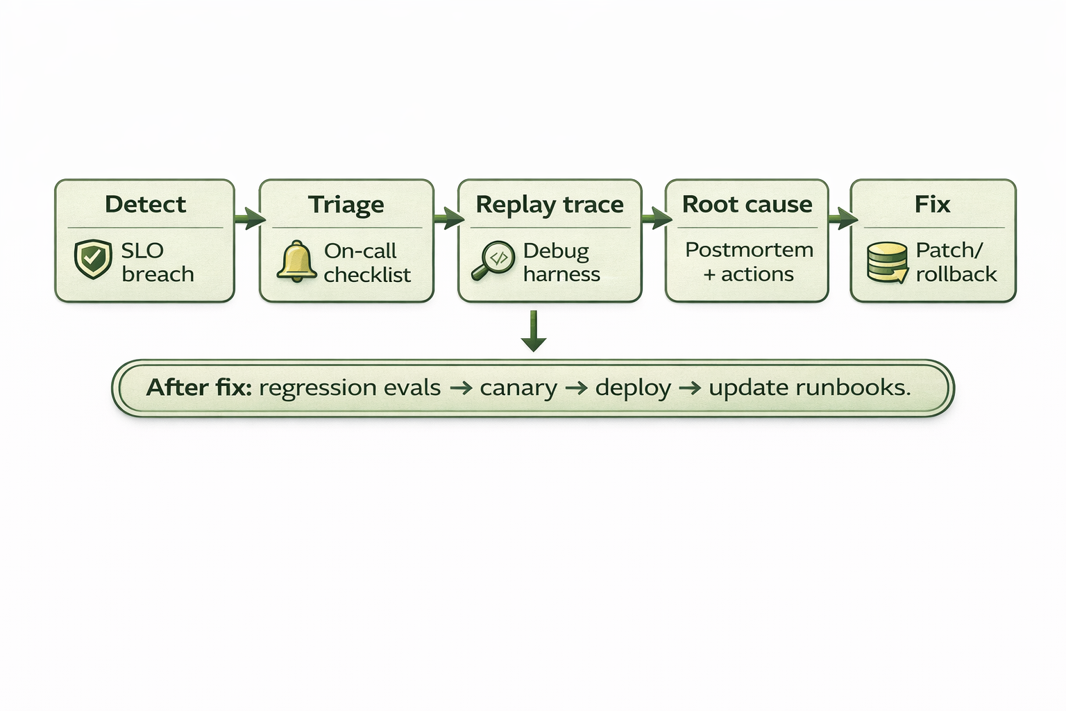 Incident workflow from detection to deploy